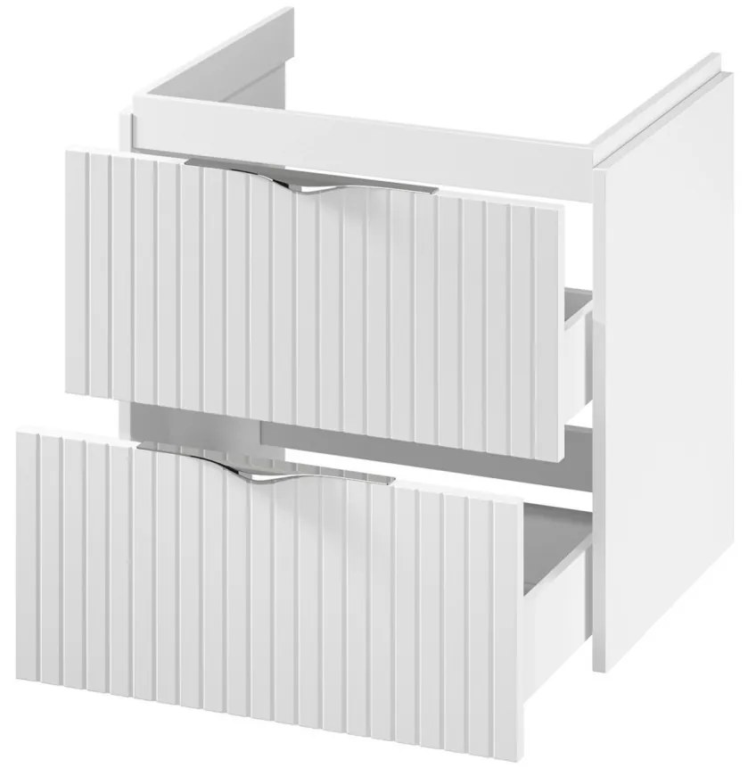 Dulap baie suspendat 60 pentru lavoar, alb mat, MDF, Cersanit Tirso 600x450 mm, Alb mat