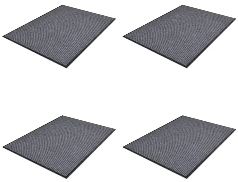 vidaXL Covorașe de ușă din PVC 4 buc. gri, 90x60 cm