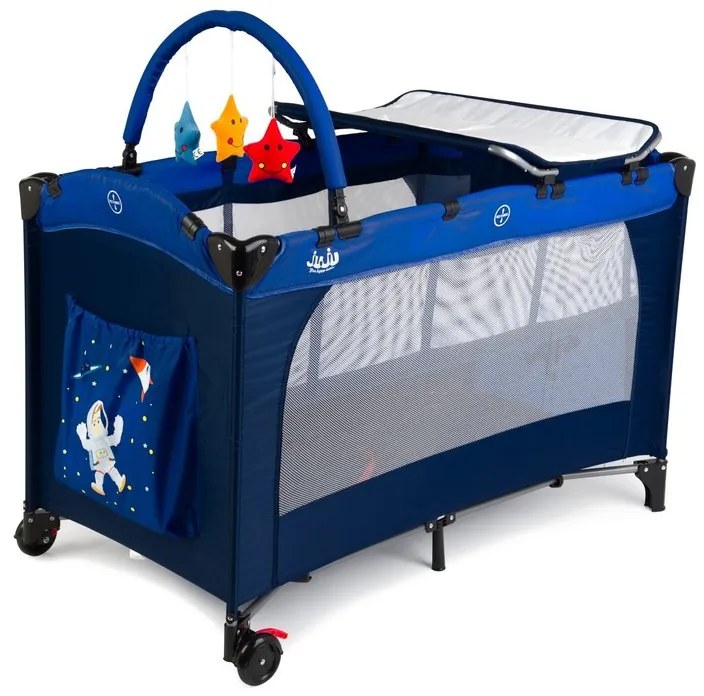 Patut pliant 2 niveluri Juju Sleepy Baby, Space Adventure