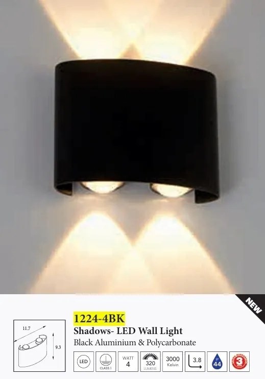 Aplica LED perete exterior IP44 Shadows