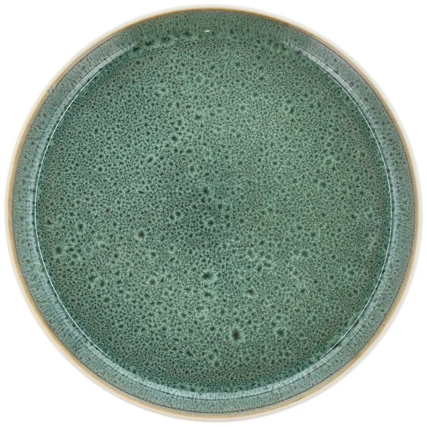 Farfurie albă/verde pentru desert din gresie ø 21 cm Gastro White/Green – Bitz