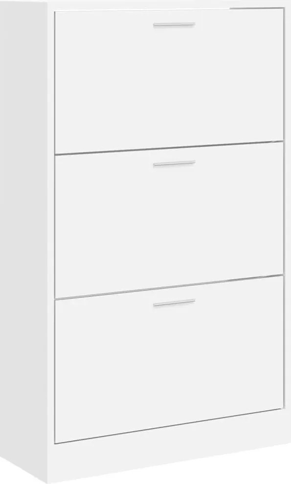 vidaXL Pantofar, alb, 63x24x103 cm, lemn compozit