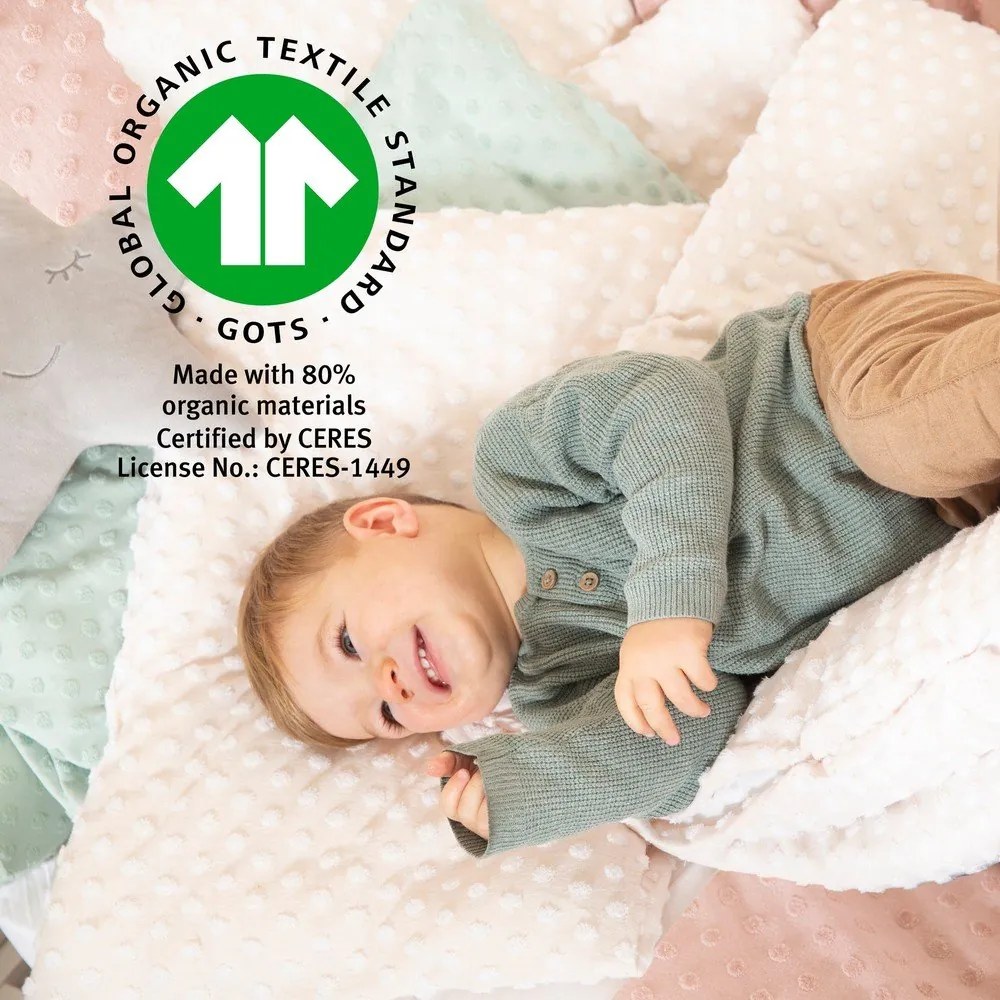 Lenjerie de pat pentru copii bej din amestec de bumbac pentru pătuț 100x135 cm Frosty Almond – Roba