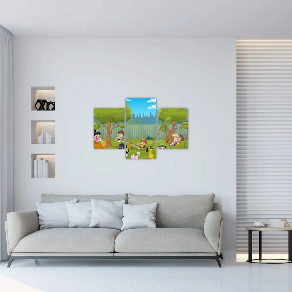 Tablou - Copii la locul de joacă (90x60 cm)