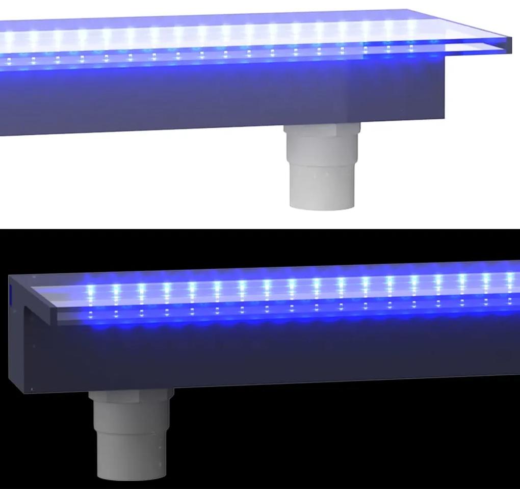Deversor de cascada cu LED-uri RGB, acrilic, 108 cm 108 x 21 x 8 cm