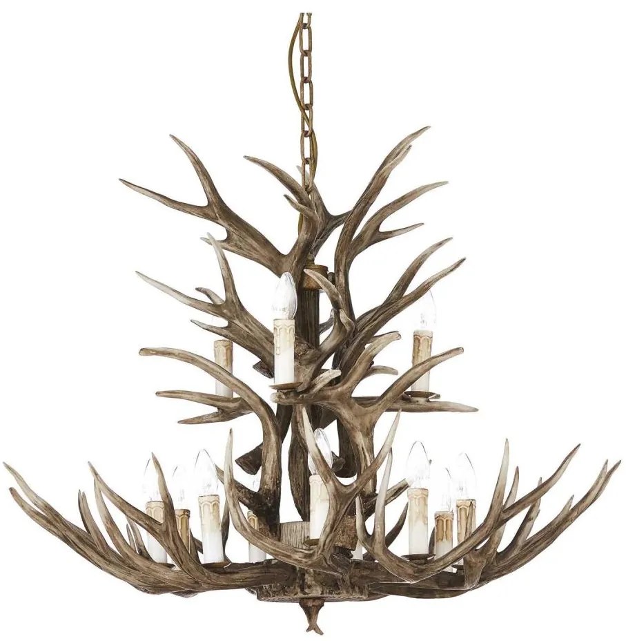 Ideal Lux - Candelabru CHALET 12xE14/40W/230V pe lanț, design coarne