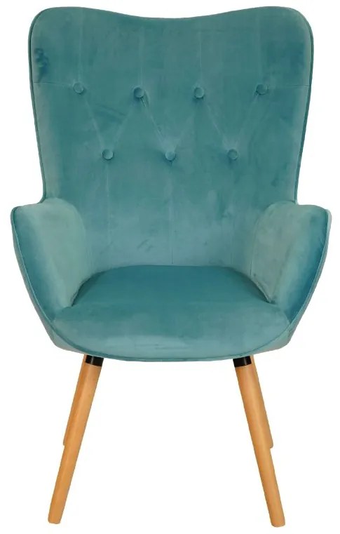 Fotoliu din catifea turcoaz COZY