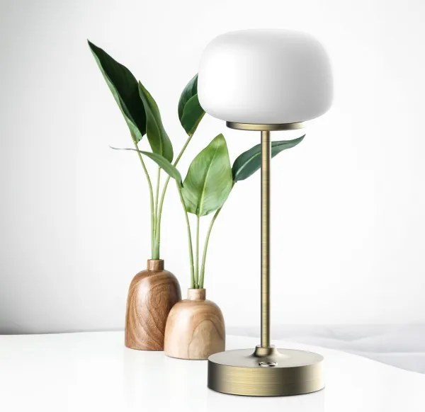 Lampă LED tactilă dimabilă de masă RIMINI LED/2W/5V USB 2000 mAh auriu/alb