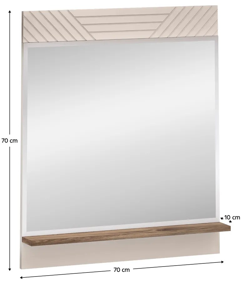 Oglinda EYCO 70, cașmir/stejar castello