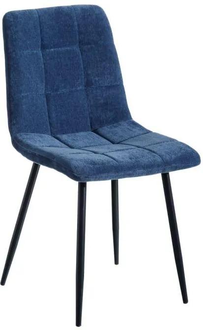 Scaun dining albastru din textil Blue Chair