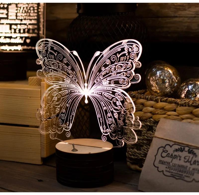 Lampa 3D LED - Fluture -luminata cu telecomanda