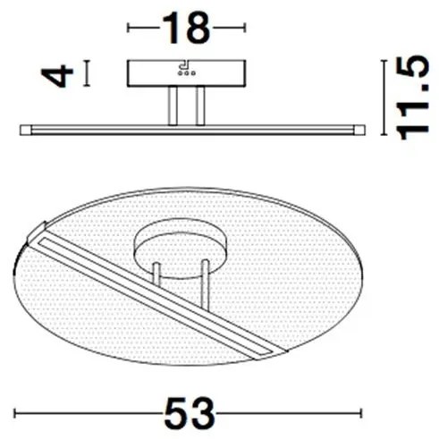 Lustra aplicata, Plafoniera LED design modern JERTUNA 53cm