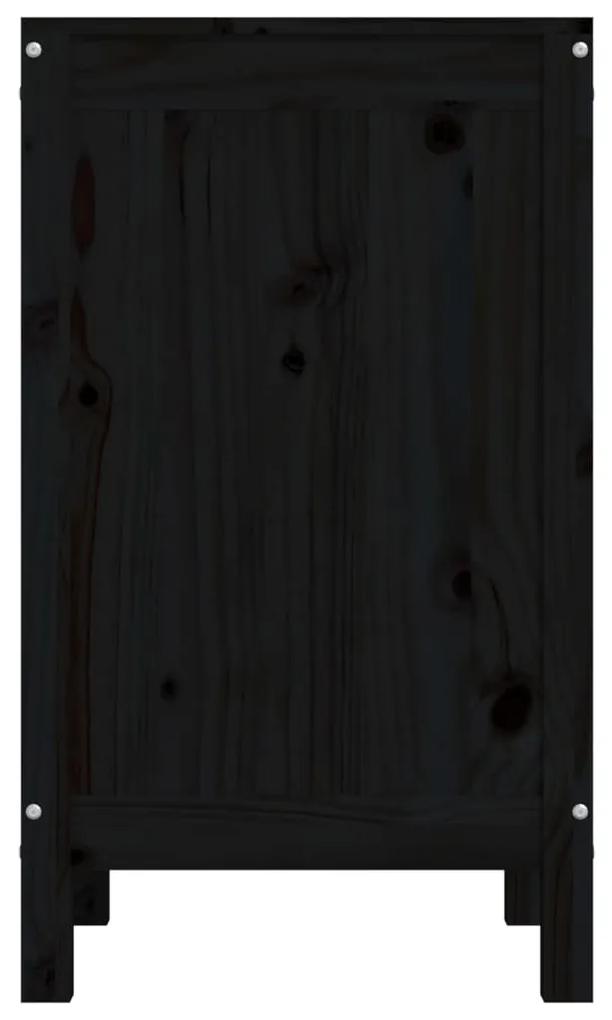 Cutie de rufe, negru, 44x44x76 cm, lemn masiv de pin 1, Negru, 44 x 44 x 76 cm