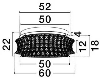 Lustra aplicata LED crom, cristale sticla CELYSIA 60cm