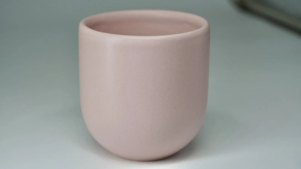 Set 4 Pahare Cafea Novum Roz (Baby Pink , 250ml) Gresie Glazurata Manual