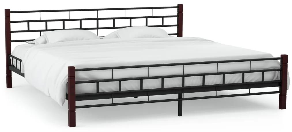 246735 vidaXL Cadru de pat, negru, 140 x 200 cm, metal