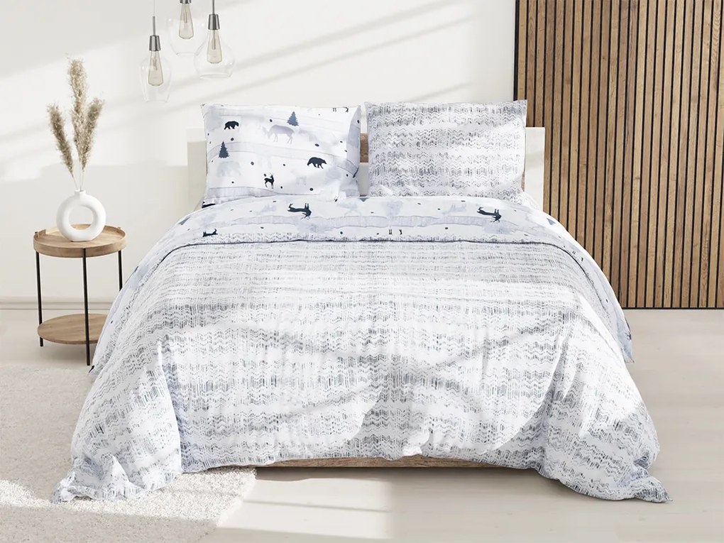 Lenjerie de pat din bumbac Renforce SOBI A STROMKY albă Dimensiune lenjerie de pat: 70 x 90 cm | 140 x 200 cm