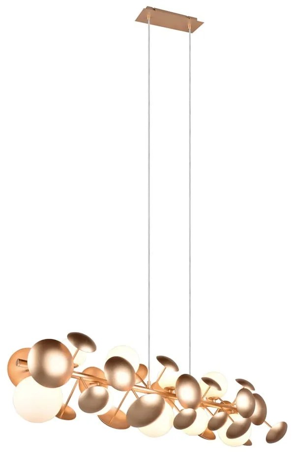 Lustră alb-auriu cu abajur din sticlă Bubble – Trio Select