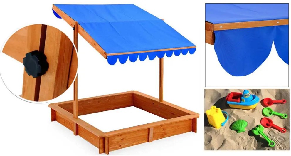 Lada de nisip cu acoperis parasolar