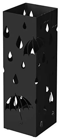 Suport umbrele, 15.5 x 15.5 x 49 cm, metal, negru, Songmics