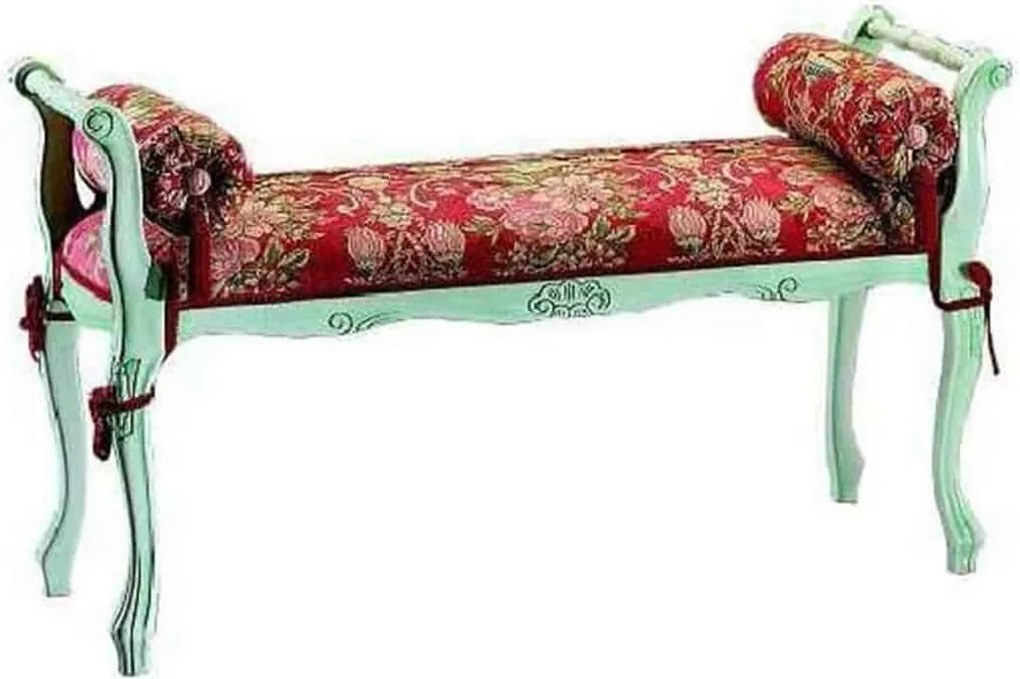 Băncuță lemn masiv Victoriana Tapițată, 103 × 38 × 59 cm - Nuc