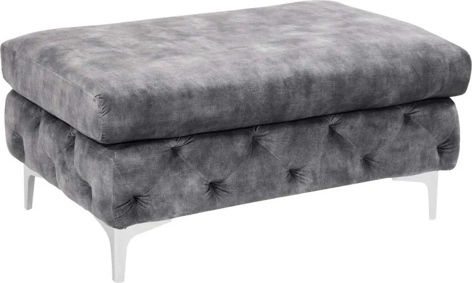 Taburete design Chesterfield, Catifea, Gri inchis, MODERN BAROCK