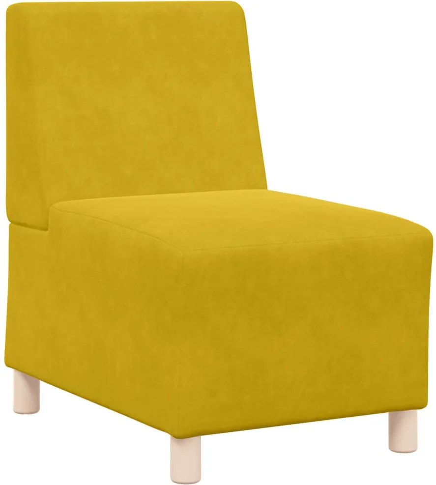 vidaXL Canapea Scaun fără brațe Galben 55 cm Catifea