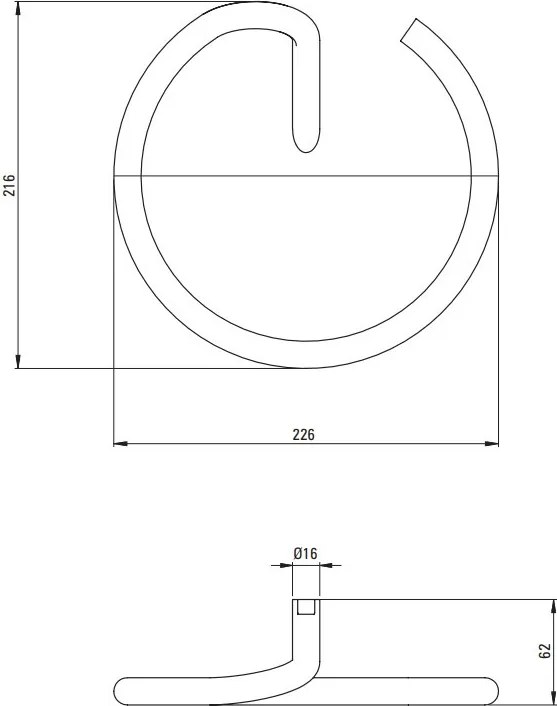 Silia inel suport pentru prosoape - rotund finisaj auriu ADI_Z611