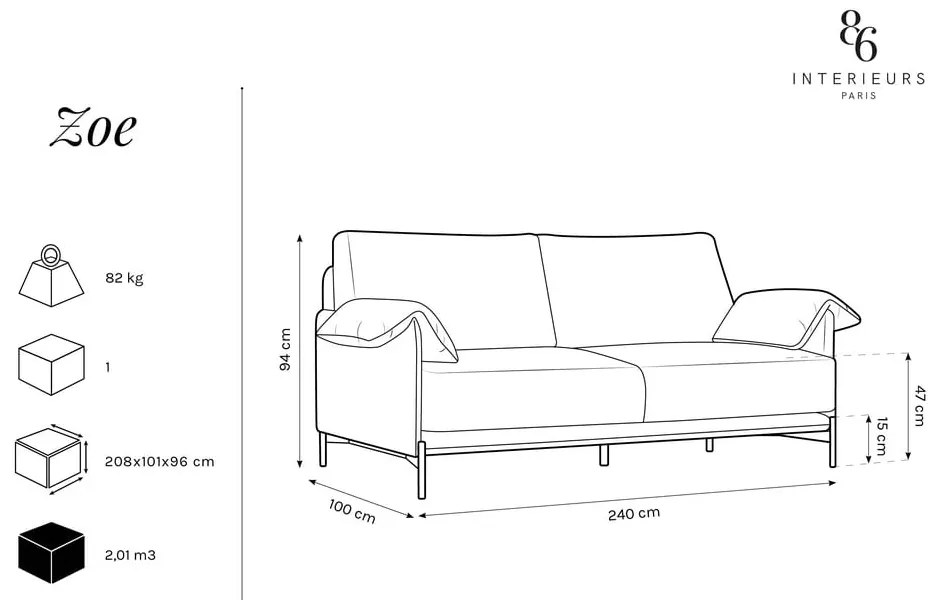 Canapea Interieurs 86 Zoe, verde