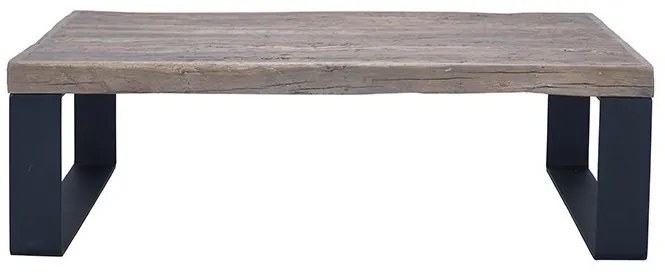 Masuta de cafea, natur, din lemn de stejar si metal, 127 cm, Alpha