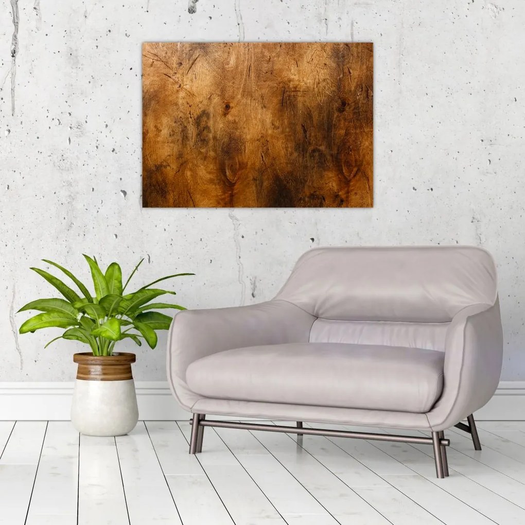 Tablou pe sticlă - Lemn în detaliu (70x50 cm)