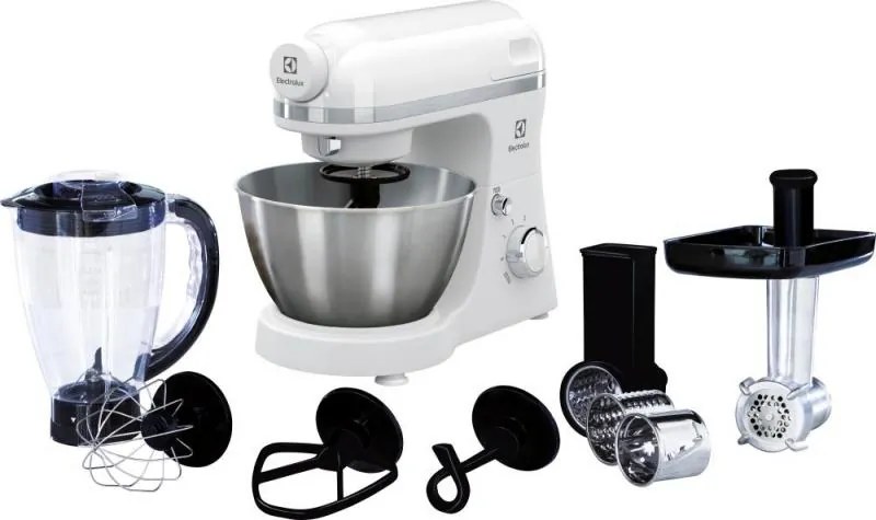 ELECTROLUX Robot de bucatarie, electrolux, ekm3710, 6 viteze, bol inox, masina de tocat, blender, 4.1 l, 800 w, alb