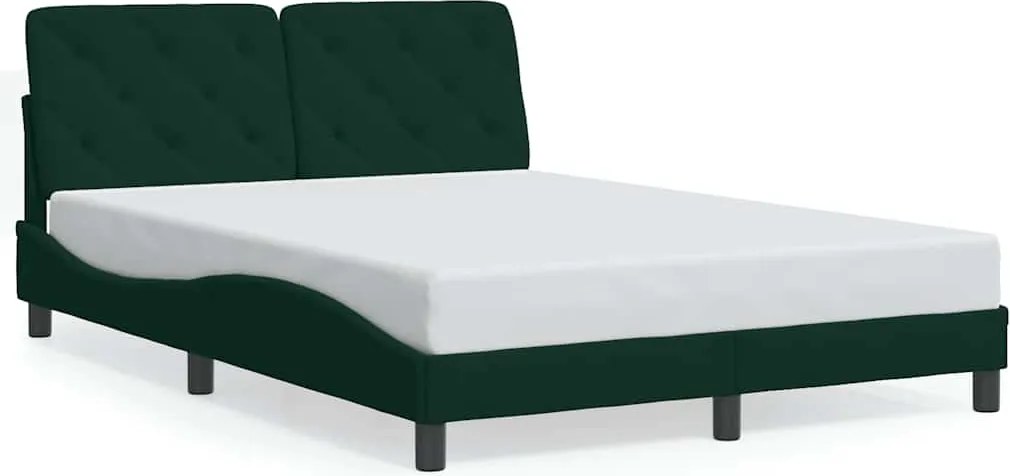 vidaXL Cadru de pat fără saltea, verde închis, 120x200 cm, catifea