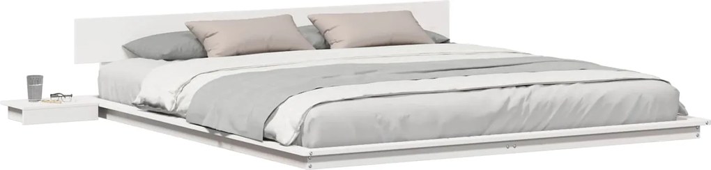 vidaXL Cadru de pat Alb 200 x 200 cm lemn