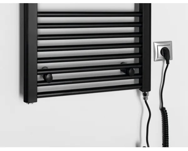 Radiator portprosop electric pentru baie Aqualine DIRECT-E 300W/230V 96 cm negru mat