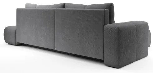 Colțar extensibil ALMADA, tapițat, în formă de L, cu spațiu de depozitare, pe partea stângă, gri