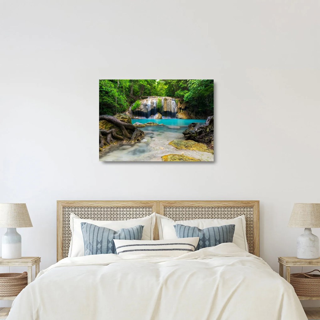 Tablou pe sticlă cu cascade (70x50 cm)