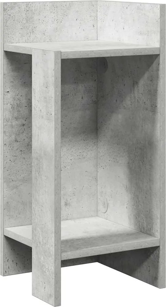 vidaXL Masă laterală cu poliță gri beton 25,5x27x60 cm