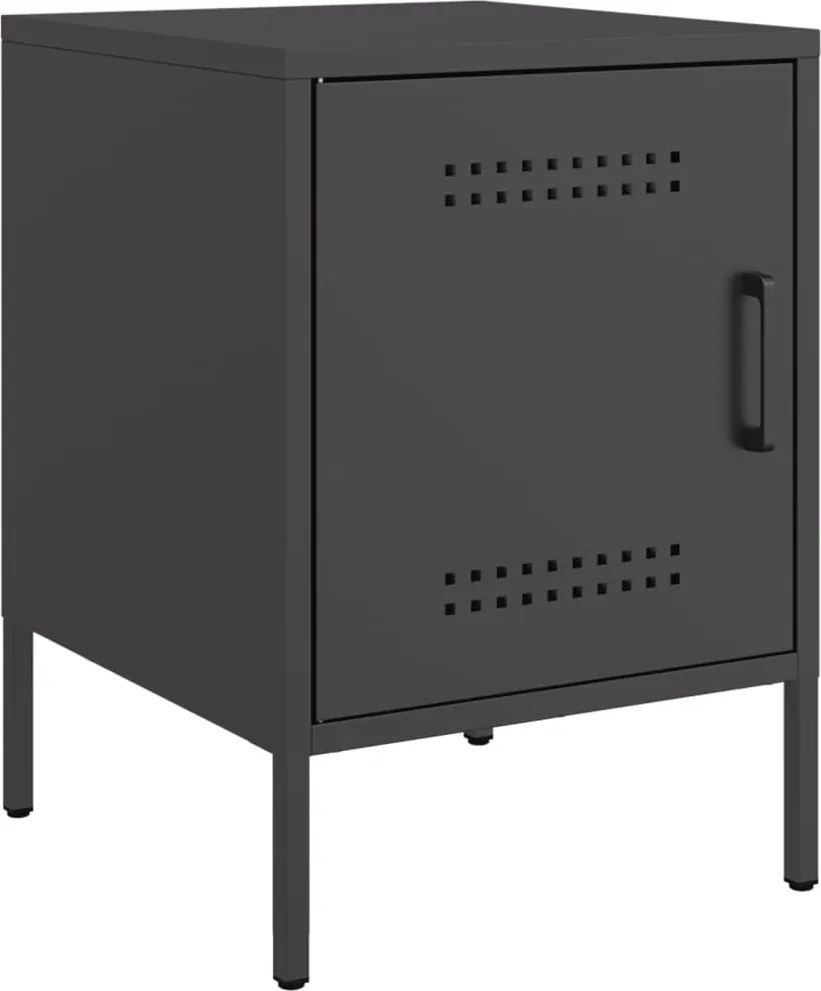 vidaXL Noptieră, negru, 36x39x50,5 cm, oțel