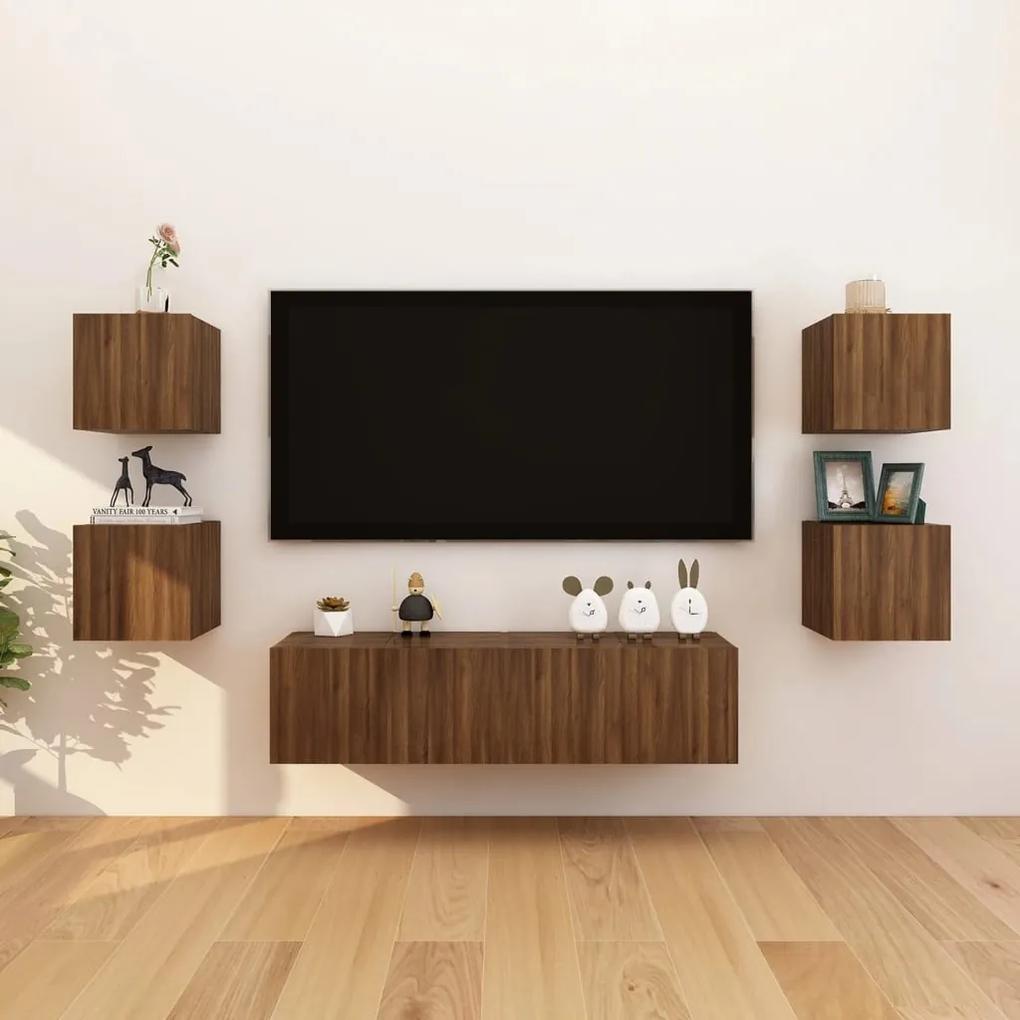 Dulap TV montaj pe perete, stejar maro, 30,5x30x30 cm 1, Stejar brun