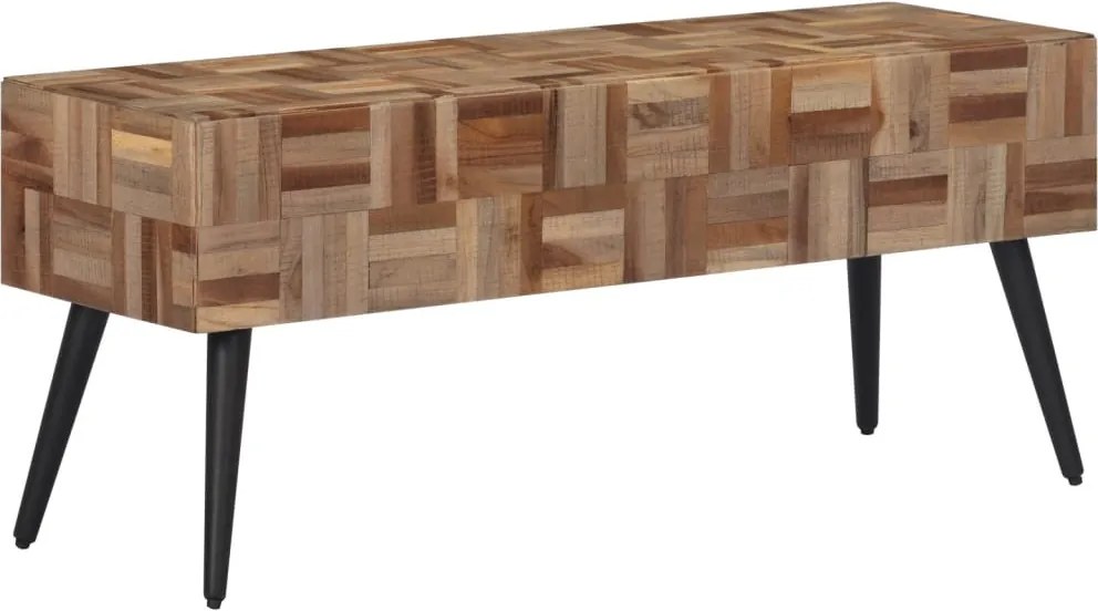 vidaXL Bancă, 110x35x45 cm, lemn masiv de tec reciclat