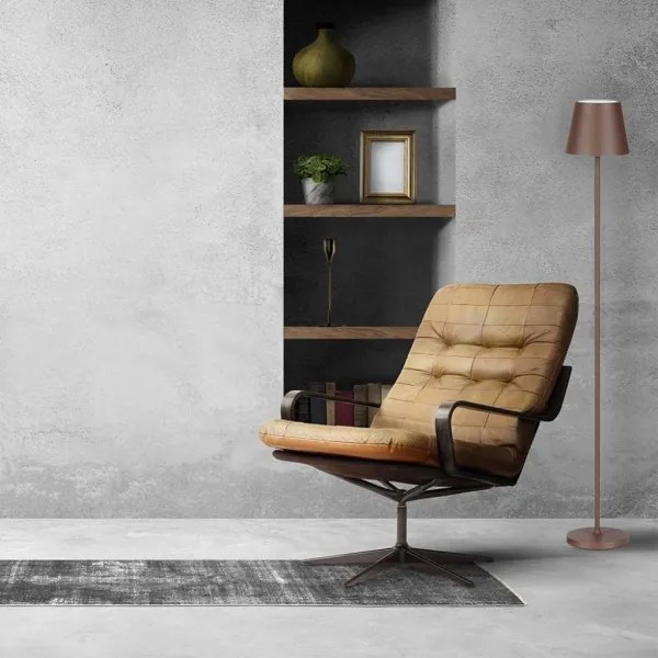 Lampă LED de podea 3în1, reglabilă, 4W, 5V, 4400mAh, 3000K, IP54, maro