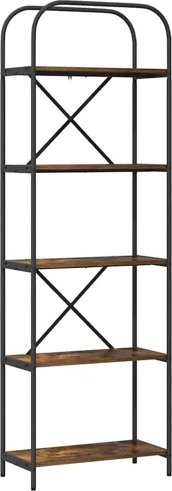 vidaXL Raft pentru cărți Stejar fumuriu 60 x 30 x 183 cm Lemn compozit