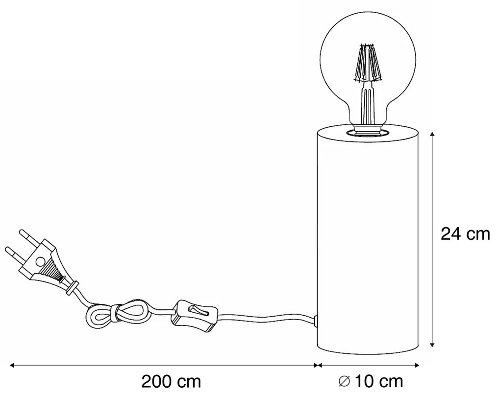 Lampă de masă modernă neagră 24cm - Cylinder