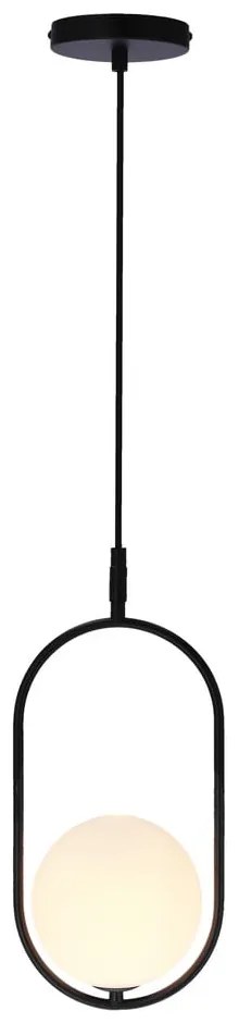 Lustră neagră cu abajur din sticlă 18.5x15 cm Cordel – Candellux Lighting