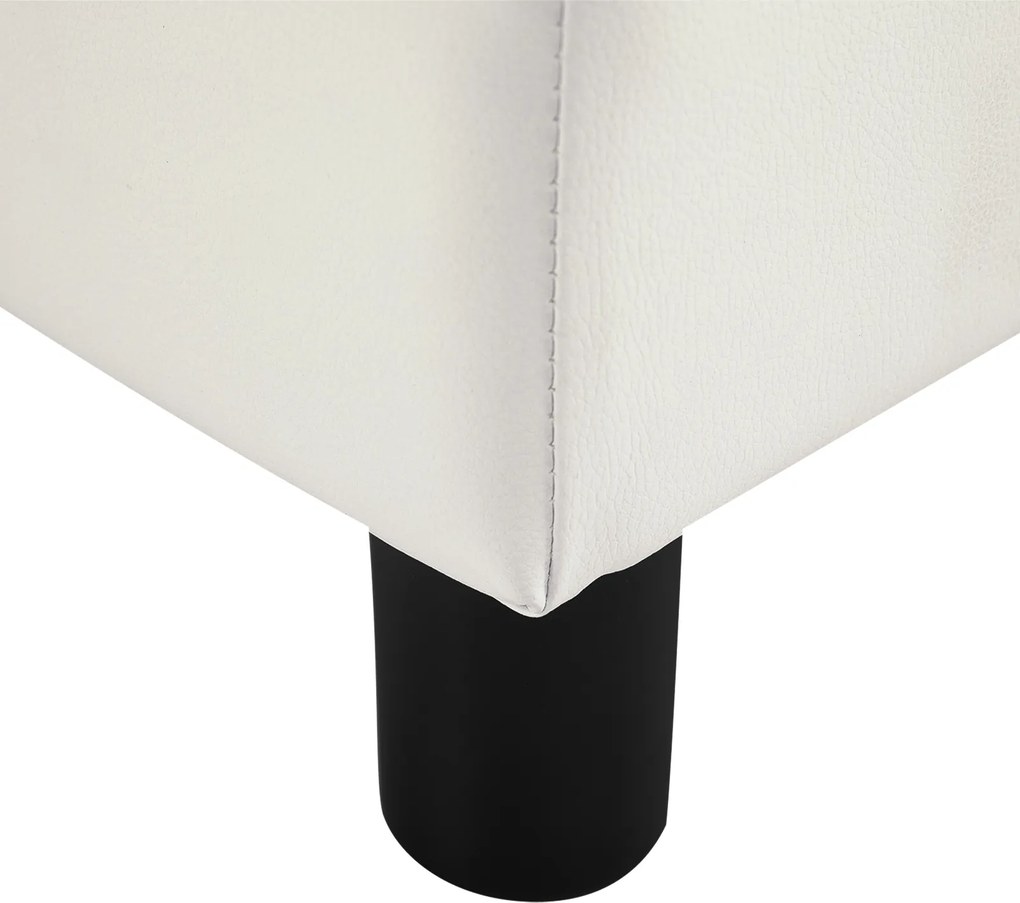 HOMCOM Taburet dreptunghiular tapițat cu piele ecologică albă, ideal pentru living și hol, 40x30x24 cm | Aosom Romania