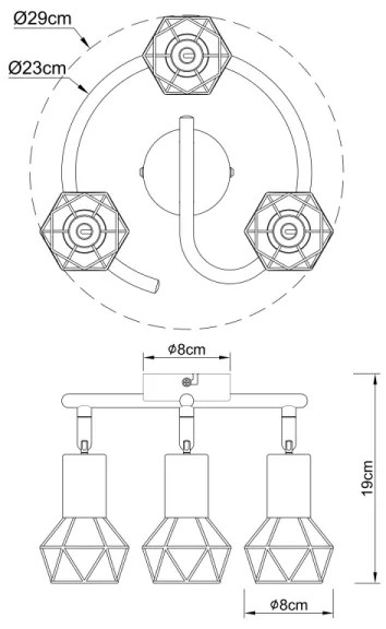Spot XARA 3xE14/40W/230V Globo 54802S-3AB