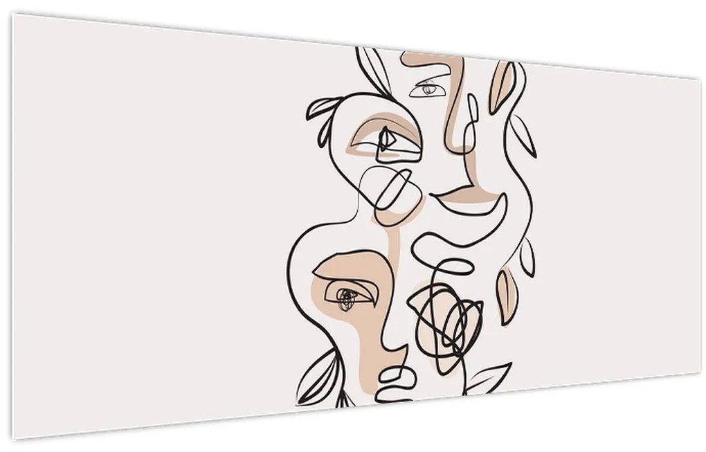 Tablou - Line art facials (120x50 cm)