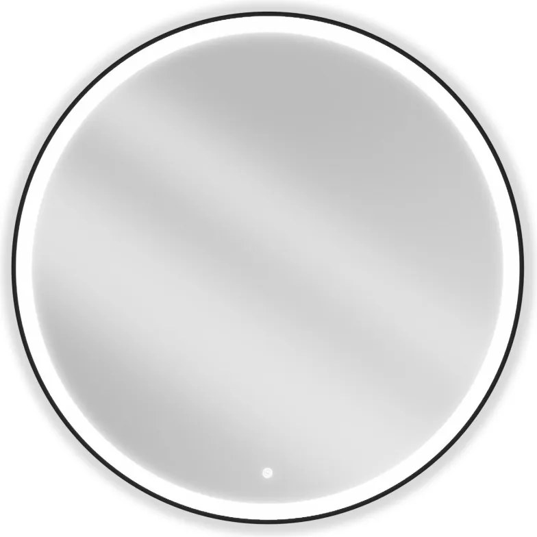 Mexen Esso oglindă de baie iluminată, rotundă 100 cm, LED 6000K, anti-aburire, ramă neagră - 9825-100-100-611-70