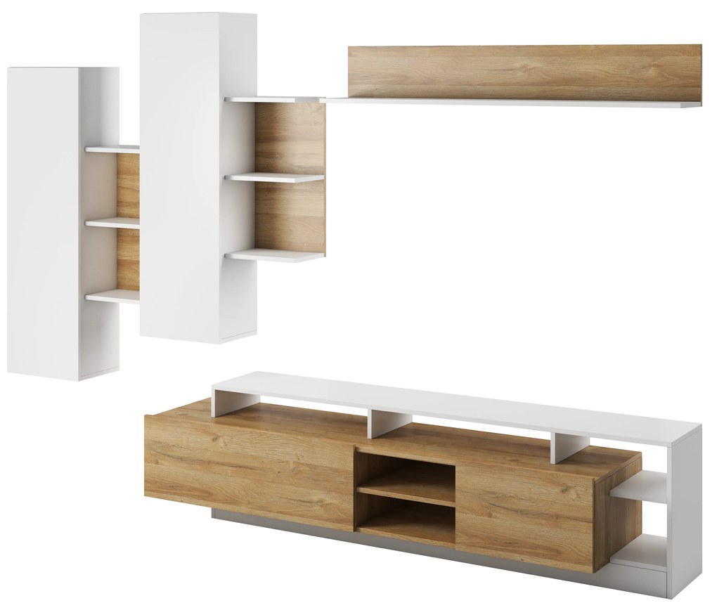 Mobilier living Alvera (Stejar Grande + Alb). 614300